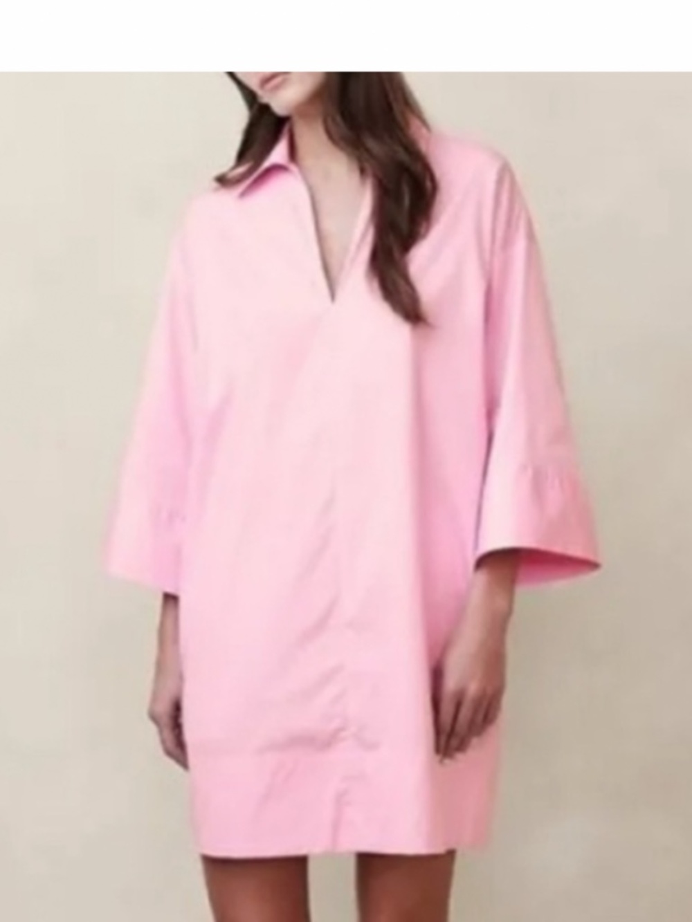 BRAND NEW Banana Republic light pink oversized V-neck tunic dress XXS P